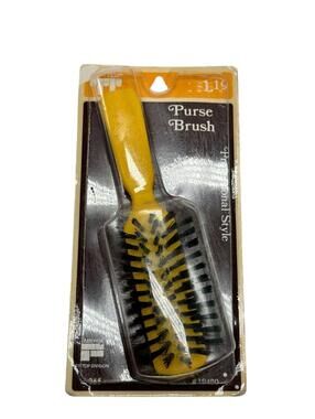 Vintage Faberge Purse Brush Professional Style Yellow & Black New in Package